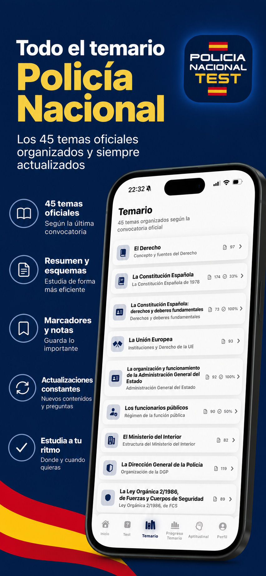 Los 45 temas oficiales, siempre actualizados